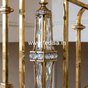 Artistic Brass Crystal Railings for Interiors CR-7111