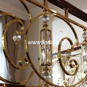 Modern Interior Design with Brass Crystal Railing CR-7114