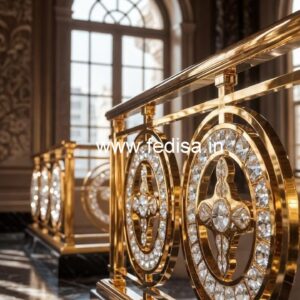 Luxury Staircase Brass Crystal Railings CR-7126