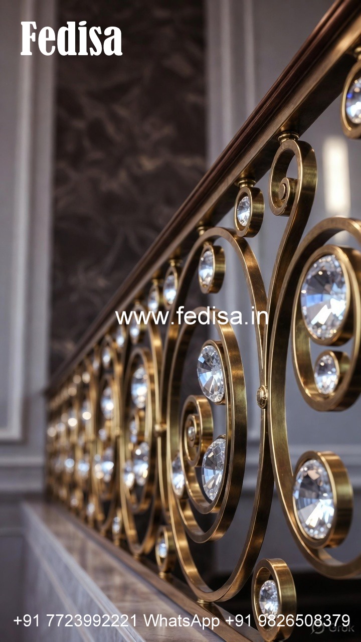 Designer Interior Brass Crystal Railings CR-7127
