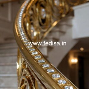 Premium Brass Crystal Railings for Villas CR-7139