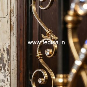 Designer Brass Crystal Railings for Apartments CR-7166