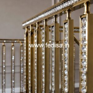 Premium Brass Crystal Railings for Staircases CR-7167