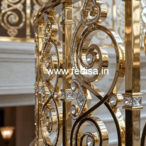Golden Finish Brass Crystal Railings CR-7196