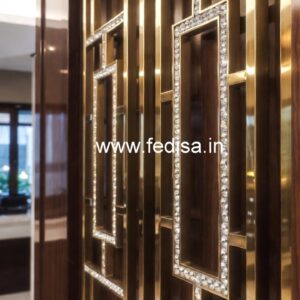 Elegant Brass Crystal Railing Designs for Villas CR-7215