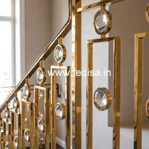 Luxury Stair Railings with Brass Crystal CR-7217