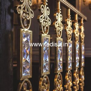 Elegant Brass Crystal Railings for Duplex CR-7226