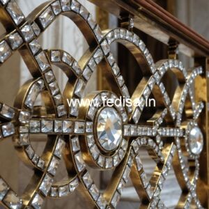 Designer Brass Crystal Railings for Modern Interiors CR-7238