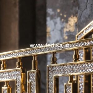 Modern Brass Crystal Railing Designs 2049 CR-7244