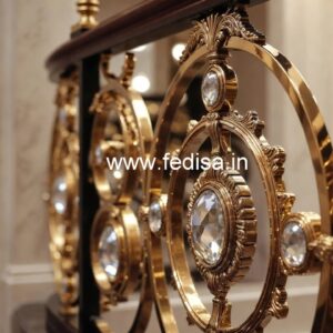 Premium Brass Crystal Railings for Duplex Homes CR-7249