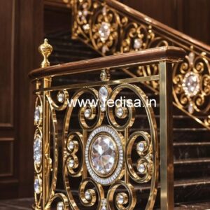 Designer Brass Crystal Railings for Modern Homes CR-7257