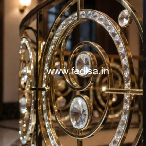 Designer Brass Crystal Railings for Interior Design CR-7258
