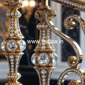 Elegant Brass Crystal Railings for Architecture CR-7286