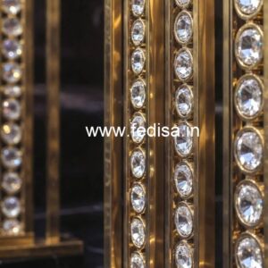 Modern Brass Crystal Railing for Home Interiors CR-7299