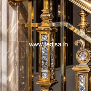Designer Staircase with Brass Crystal Railing CR-7311