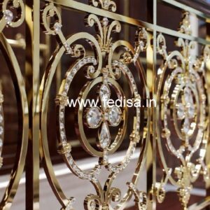 Brass Crystal Railing with Golden Finish CR-7316