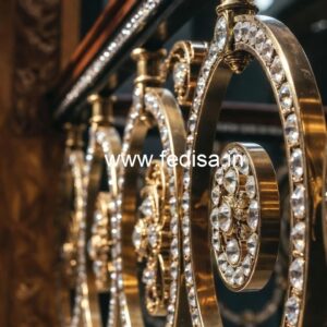 Royal Look Brass Crystal Railing Designs CR-7319