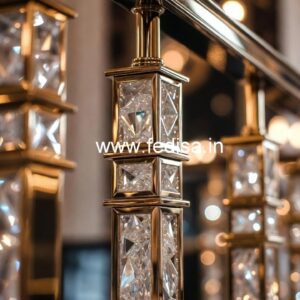 Elegant Staircase Brass Crystal Railings CR-7323