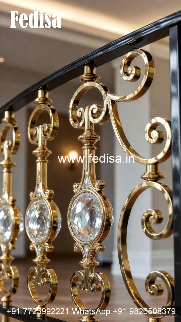 Luxury Brass Railings with Crystal Detailing CR-7333