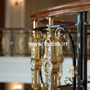 Elegant Crystal Embedded Brass Railings CR-7334