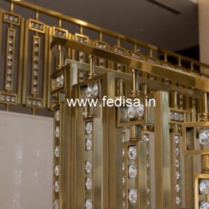 Luxury Interior Decor with Brass Crystal Railings CR-7338