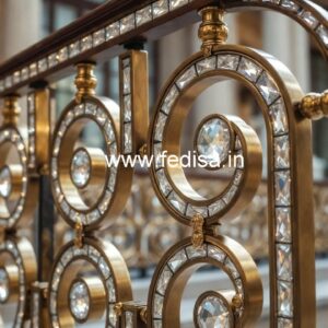 Modern Staircase Brass Crystal Designs CR-7339