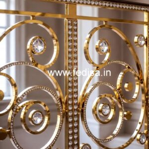 Custom Staircase Brass Crystal Railings CR-7348