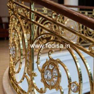 Premium Staircase Crystal Brass Railings CR-7351
