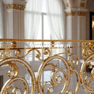 Brass Crystal Railings for Duplex Staircase CR-7374
