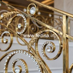 Elegant Stair Design with Brass Crystal CR-7381