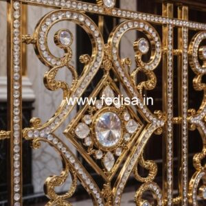 Custom Interior Brass Crystal Railings CR-7389