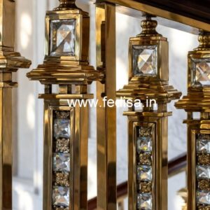 Premium Staircase Design with Brass Crystal CR-7392