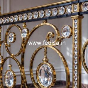 Luxury Brass Crystal Railings for Interiors CR-7393