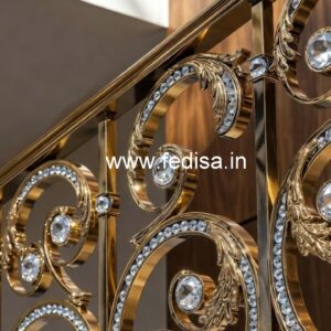 Brass Crystal Railing Design for Luxury Staircase CR-7397