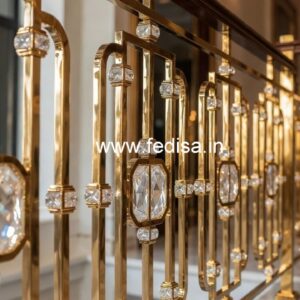 Elegant Brass Crystal Railing with LED Lighting CR-7398