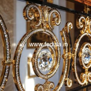 Elegant Crystal Brass Railing Designs CR-7410