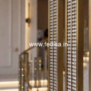 Luxury Staircase with Brass Crystal Railing CR-7413