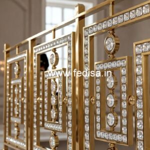Stylish Brass Crystal Railings for Interiors CR-7455
