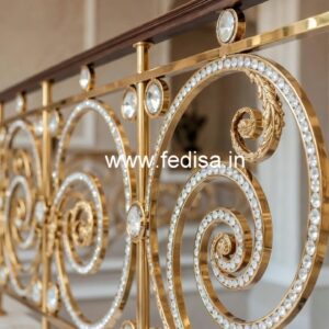 Premium Brass Crystal Railing for Villas CR-7457