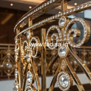 Golden Finish Brass Crystal Railings CR-7500