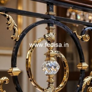 Custom Brass Crystal Railing Designs CR-7501