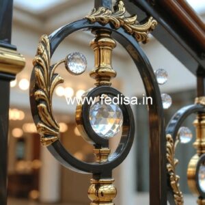 Elegant Brass Crystal Railing Designs for Villas CR-7519
