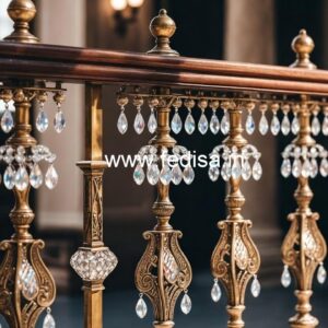 Designer Brass Crystal Railings for Luxury Villas CR-7551