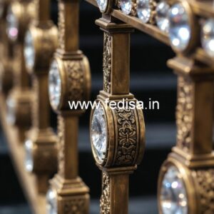 Elegant Brass Crystal Railings for Luxury Interiors CR-7560