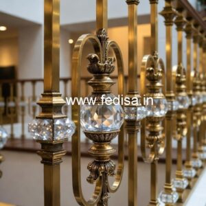 Top Brass Crystal Staircase Designs for Interiors CR-7574