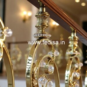 High-End Brass Crystal Railings for Luxury Villas CR-7582