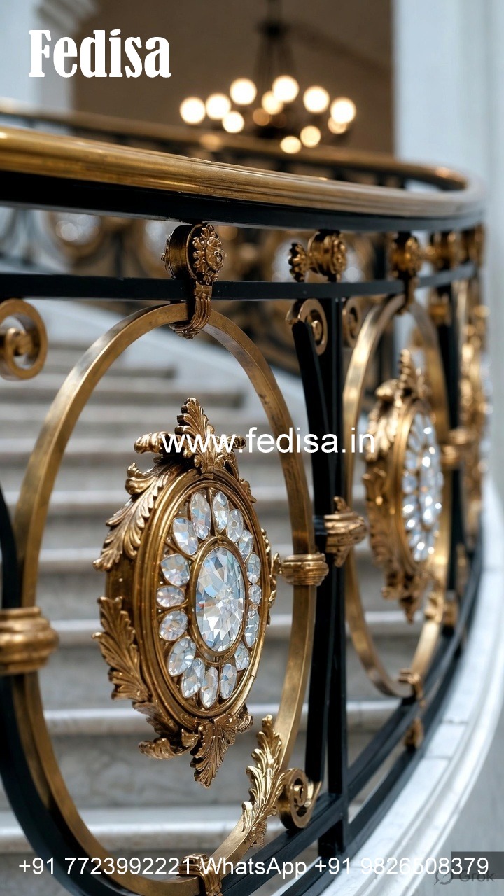 Premium Brass Crystal Railing Designs for Villas CR-7604
