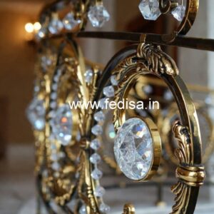 Artistic Brass Crystal Staircase Railings CR-7619