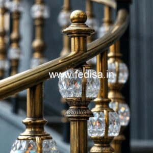 Brass Crystal Railing with Golden Finish CR-7620