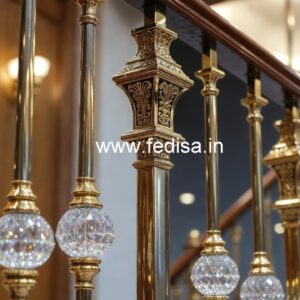 Stylish Brass Crystal Stair Railings CR-7634
